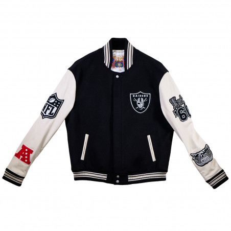 JEFF HAMILTON RAIDERS VARSITY WOOL LEATHER JACKET