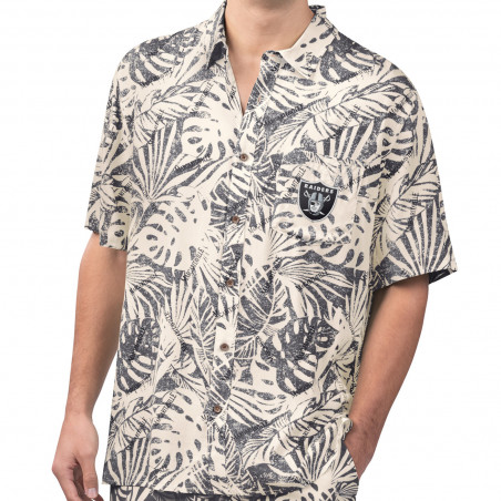 MARGARITAVILLE SAND WASHED MONSTERA PRINT PARTY SHIRT