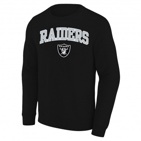 RAIDERS BIG & TALL DOUBLE TACKLE TWILL LOGO LONG SLEEVE CREWNECK SWEATSHIRT